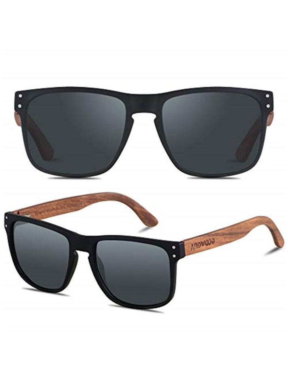 Wooden Polarized Sunglasses UV400 Square Shades Men Women Retro Eyewear